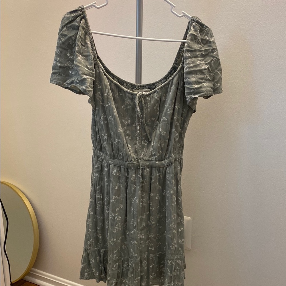 Green Floral Print Dress